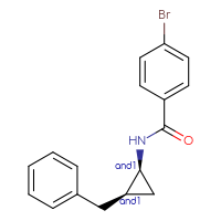 Chemical structure of rac-N-[(1R,2S)-2-benzylcyclopropyl]-4-bromobenzamide - CSSB21432469830