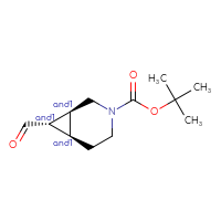Chemical structure of rac-tert-butyl (1R,6S,7R)-7-formyl-3-azabicyclo[4.1.0]heptane-3-carboxylate - CSSB20620683096