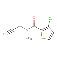 Chemical structure of 3-chloro-N-methyl-N-(prop-2-yn-1-yl)thiophene-2-carboxamide - CSSB00013049899