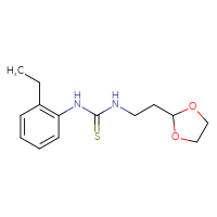 Chemical structure of 3-[2-(1,3-dioxolan-2-yl)ethyl]-1-(2-ethylphenyl)thiourea - CSSB21432501497