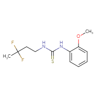 Chemical structure of 3-(3,3-difluorobutyl)-1-(2-methoxyphenyl)thiourea - CSSB02006403975