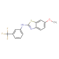 Chemical structure of 6-methoxy-N-[3-(trifluoromethyl)phenyl]-1,3-benzothiazol-2-amine - CSSB00020652084