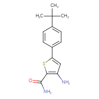 Chemical structure of 3-amino-5-(4-tert-butylphenyl)thiophene-2-carboxamide - CSSB00000025290