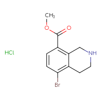Chemical structure of methyl 5-bromo-1,2,3,4-tetrahydroisoquinoline-8-carboxylate hydrochloride - CSSB21509460605
