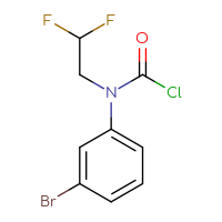 Chemical structure of N-(3-bromophenyl)-N-(2,2-difluoroethyl)carbamoyl chloride - CSSB06259264617
