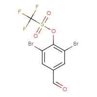 Chemical structure of 2,6-dibromo-4-formylphenyl trifluoromethanesulfonate - CSSB21009528224