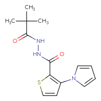 Chemical structure of N'-(2,2-dimethylpropanoyl)-3-(1H-pyrrol-1-yl)thiophene-2-carbohydrazide - CSSB00104196986