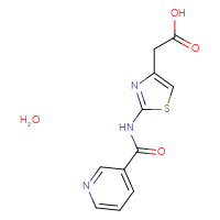 Chemical structure of 2-[2-(pyridine-3-amido)-1,3-thiazol-4-yl]acetic acid hydrate - CSSB00015200201
