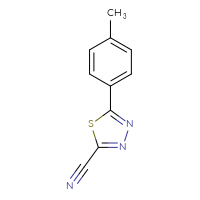 Chemical structure of 5-(4-methylphenyl)-1,3,4-thiadiazole-2-carbonitrile - CSSB00042646107