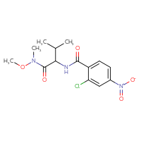 Chemical structure of 2-[(2-chloro-4-nitrophenyl)formamido]-N-methoxy-N,3-dimethylbutanamide - CSSB00990255018