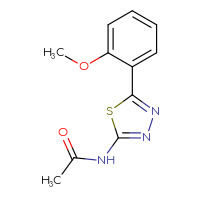 Chemical structure of N-[5-(2-methoxyphenyl)-1,3,4-thiadiazol-2-yl]acetamide - CSSB00046265143