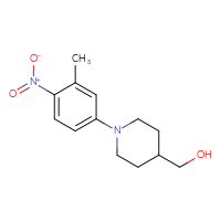 Chemical structure of [1-(3-methyl-4-nitrophenyl)piperidin-4-yl]methanol - CSSB00000810241