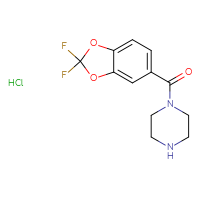 Chemical structure of 1-(2,2-difluoro-2H-1,3-benzodioxole-5-carbonyl)piperazine hydrochloride - CSSB20958671120
