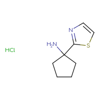 Chemical structure of 1-(1,3-thiazol-2-yl)cyclopentan-1-amine hydrochloride - CSSB00000756892