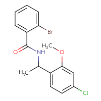 Chemical structure of 2-bromo-N-[1-(4-chloro-2-methoxyphenyl)ethyl]benzamide - CSSB15263868825