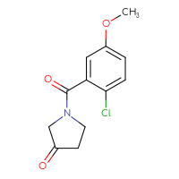 Chemical structure of 1-(2-chloro-5-methoxybenzoyl)pyrrolidin-3-one - CSSB06273448968