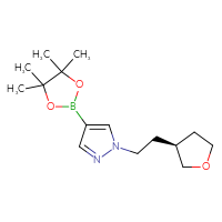 Chemical structure of 1-{2-[(3S)-oxolan-3-yl]ethyl}-4-(4,4,5,5-tetramethyl-1,3,2-dioxaborolan-2-yl)-1H-pyrazole - CSSB14972041513