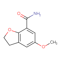 Chemical structure of 5-methoxy-2,3-dihydro-1-benzofuran-7-carboxamide - CSSB01148676756