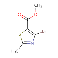 Chemical structure of methyl 4-bromo-2-methyl-1,3-thiazole-5-carboxylate - CSSB00021509898