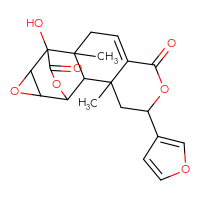 Chemical structure of 5-(furan-3-yl)-12-hydroxy-3,11-dimethyl-6,14,16-trioxapentacyclo[10.3.2.0²,¹¹.0³,⁸.0¹³,¹⁵]heptadec-8-ene-7,17-dione - CSSB21103248616