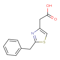 Chemical structure of 2-(2-benzyl-1,3-thiazol-4-yl)acetic acid - CSSB00000244963