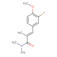 Chemical structure of (2E)-3-(3-fluoro-4-methoxyphenyl)-N,N,2-trimethylprop-2-enamide - CSSB21043407763