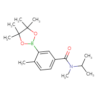 Chemical structure of N,4-dimethyl-N-(propan-2-yl)-3-(4,4,5,5-tetramethyl-1,3,2-dioxaborolan-2-yl)benzamide - CSSB00174425986