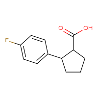 Chemical structure of 2-(4-fluorophenyl)cyclopentane-1-carboxylic acid - CSSB00012845702