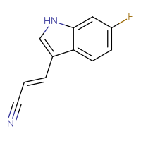 Chemical structure of (2E)-3-(6-fluoro-1H-indol-3-yl)prop-2-enenitrile - CSSB00016288283