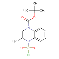 Chemical structure of tert-butyl 4-(chlorosulfonyl)-3-methyl-1,2,3,4-tetrahydroquinoxaline-1-carboxylate - CSSB00157308943
