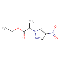 Chemical structure of ethyl 2-(4-nitro-1H-pyrazol-1-yl)propanoate - CSSB00011537642