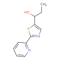 Chemical structure of 1-[2-(pyridin-2-yl)-1,3-thiazol-5-yl]propan-1-ol - CSSB21246420006