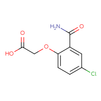 Chemical structure of 2-(2-carbamoyl-4-chlorophenoxy)acetic acid - CSSB00019864637