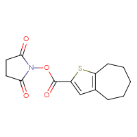 Chemical structure of 2,5-dioxopyrrolidin-1-yl 4H,5H,6H,7H,8H-cyclohepta[b]thiophene-2-carboxylate - CSSB02237878559