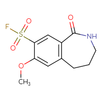 Chemical structure of 7-methoxy-1-oxo-2,3,4,5-tetrahydro-1H-2-benzazepine-8-sulfonyl fluoride - CSSB00102716274