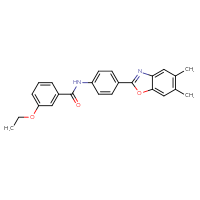 Chemical structure of N-[4-(5,6-dimethyl-1,3-benzoxazol-2-yl)phenyl]-3-ethoxybenzamide - CSSB00160262346