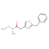 Chemical structure of 2-(2-benzyl-1,3-thiazol-4-yl)-N-methoxy-N-methylacetamide - CSSB00025821633