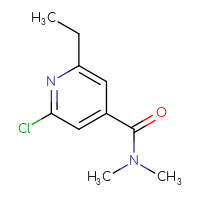 Chemical structure of 2-chloro-6-ethyl-N,N-dimethylpyridine-4-carboxamide - CSSB00013303043