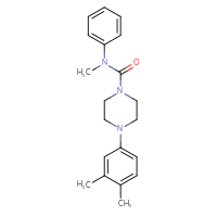 Chemical structure of 4-(3,4-dimethylphenyl)-N-methyl-N-phenylpiperazine-1-carboxamide - CSSB00121624129