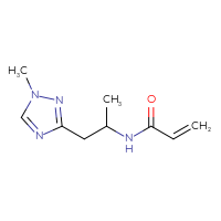 Chemical structure of N-[1-(1-methyl-1H-1,2,4-triazol-3-yl)propan-2-yl]prop-2-enamide - CSSB07116368222