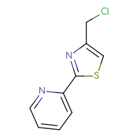 Chemical structure of 2-[4-(chloromethyl)-1,3-thiazol-2-yl]pyridine - CSSB00000184872