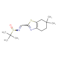 Chemical structure of (R)-N-[(6,6-dimethyl-4,5,6,7-tetrahydro-1,3-benzothiazol-2-yl)methylidene]-2-methylpropane-2-sulfinamide - CSSB21332841614