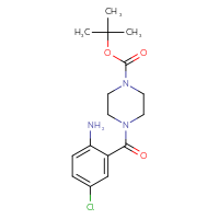 Chemical structure of tert-butyl 4-(2-amino-5-chlorobenzoyl)piperazine-1-carboxylate - CSSB00005599117