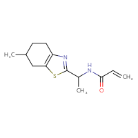 Chemical structure of N-[1-(6-methyl-4,5,6,7-tetrahydro-1,3-benzothiazol-2-yl)ethyl]prop-2-enamide - CSSB00133058334