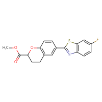 Chemical structure of methyl 6-(6-fluoro-1,3-benzothiazol-2-yl)-3,4-dihydro-2H-1-benzopyran-2-carboxylate - CSSB06715929038