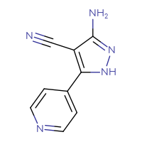 Chemical structure of 3-amino-5-(pyridin-4-yl)-1H-pyrazole-4-carbonitrile - CSSB00010920913