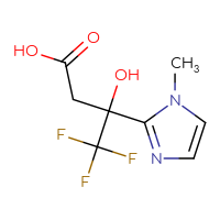 Chemical structure of 4,4,4-trifluoro-3-hydroxy-3-(1-methyl-1H-imidazol-2-yl)butanoic acid - CSSB00000018423