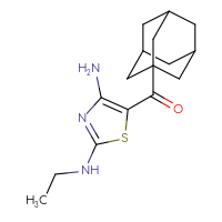 Chemical structure of 5-(adamantane-1-carbonyl)-N2-ethyl-1,3-thiazole-2,4-diamine - CSSB00102538073
