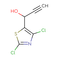 Chemical structure of 1-(2,4-dichloro-1,3-thiazol-5-yl)prop-2-yn-1-ol - CSSB21246402007