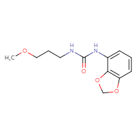 Chemical structure of 1-(2H-1,3-benzodioxol-4-yl)-3-(3-methoxypropyl)urea - CSSB02002237063